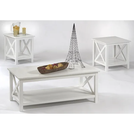 Contemporary 3 Pack Table Group with Lift-Top Cocktail Table